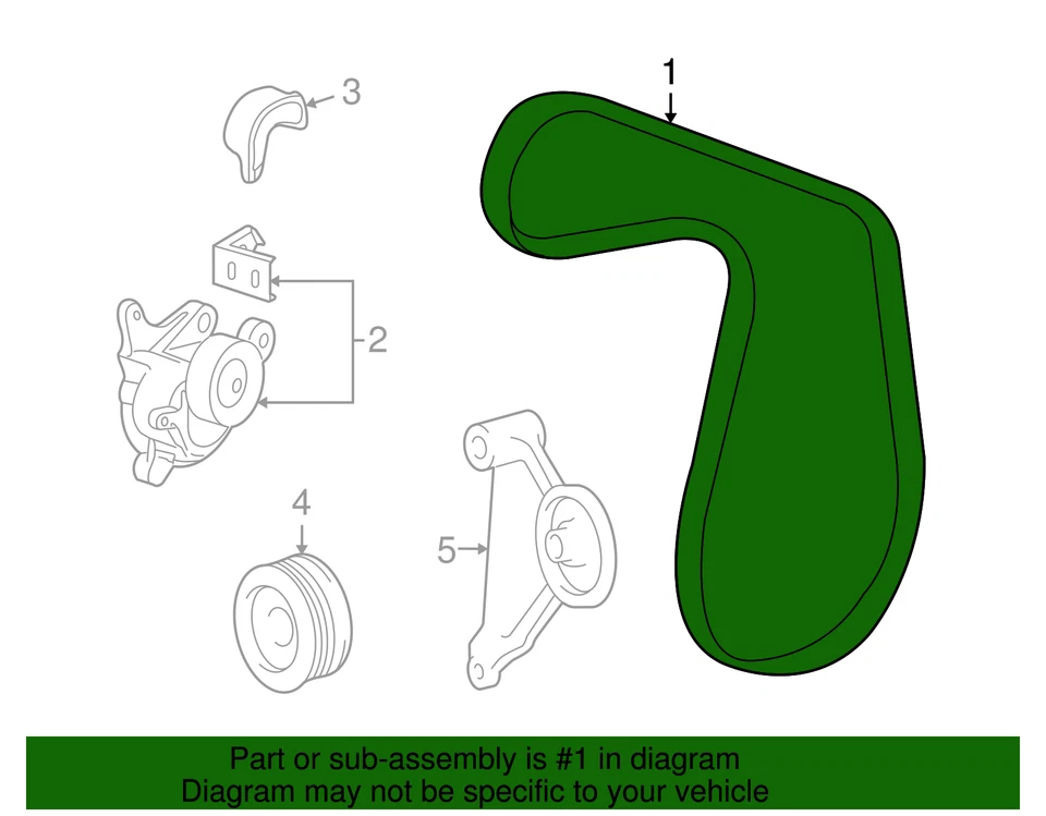Original Lexus 2010-2012 Lexus HS250h - Cinturón Serpentine 99364-C1050 Foto 2 de 3