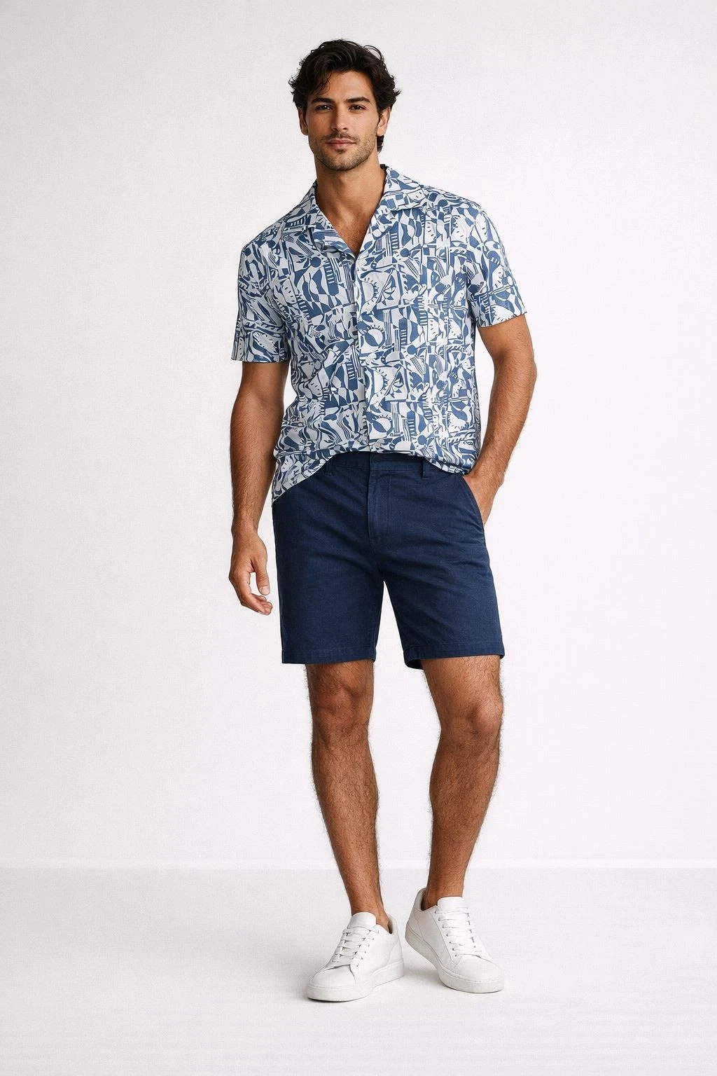 Mens Reiss Abstract Print Blue Shirt Camp Collar Short Sleeve Summer Resort
Opens in a new window or