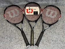 Wilson Fusion XL Tennis Racquet 112in2 4 3/8 Grip Black Red Prestrung Lot 3