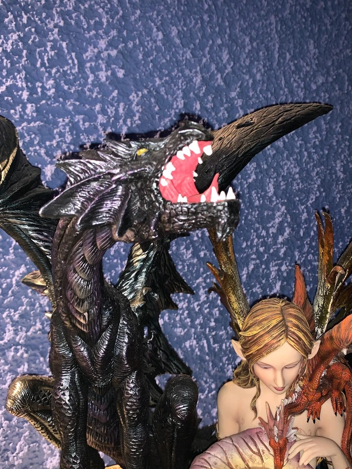 FATA CON DRAGO-LES ALPES-AUTENTICA-RARA-SENZA SCATOLA - Immagine 2 di 4