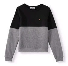 Sub_Urban Riot Tiny Heart Small Black And Grey Pullover Crewneck Sweatshirt