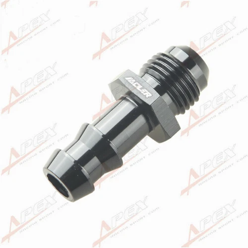 AN-6 AN6 Male To 10mm Barb Straight Fitting Fuel Push On Hose Adapter Black