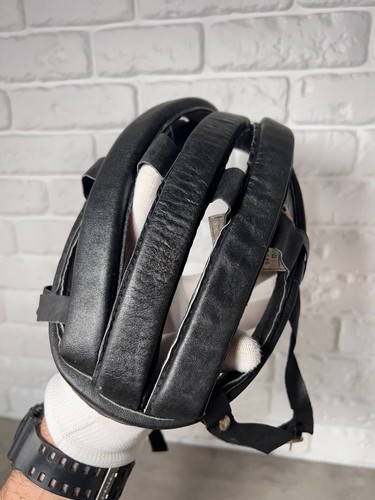 Vintage USSR Black Leather Bicycle Cycling Helmet Hairnets w tag - Picture 11 of 11