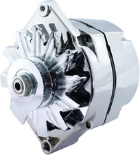 GM 1 Wire Alternator Chrome New Self Exciting High Output 105A One Wire 10SI Sbc