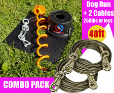 Super Heavy Duty Dog Tie Out Stake with 40ft Cables - XXL Dogs - 160lbs to 250lb