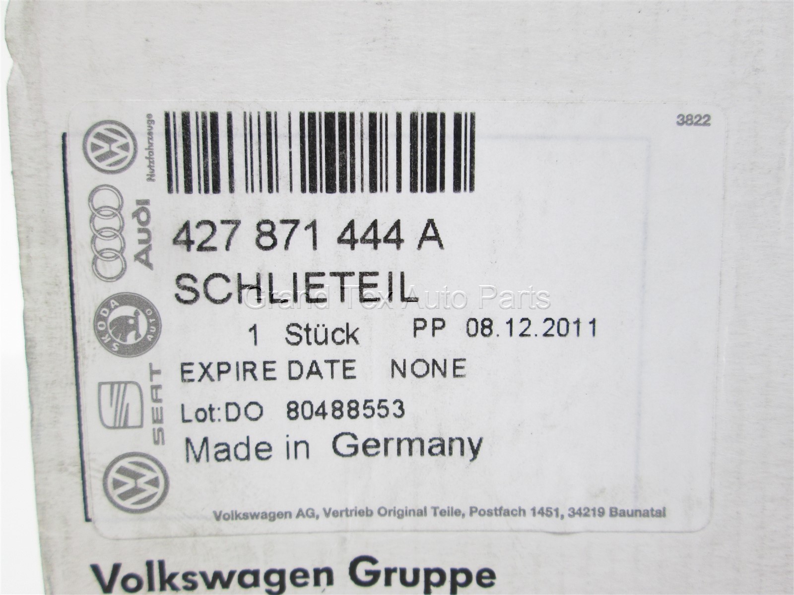 NEW OEM Convertible Top Latch Mount Right 427871444A fits Audi R8 Spyder 2011-12