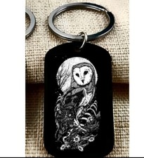 Owl Moon Art Hot Keychain