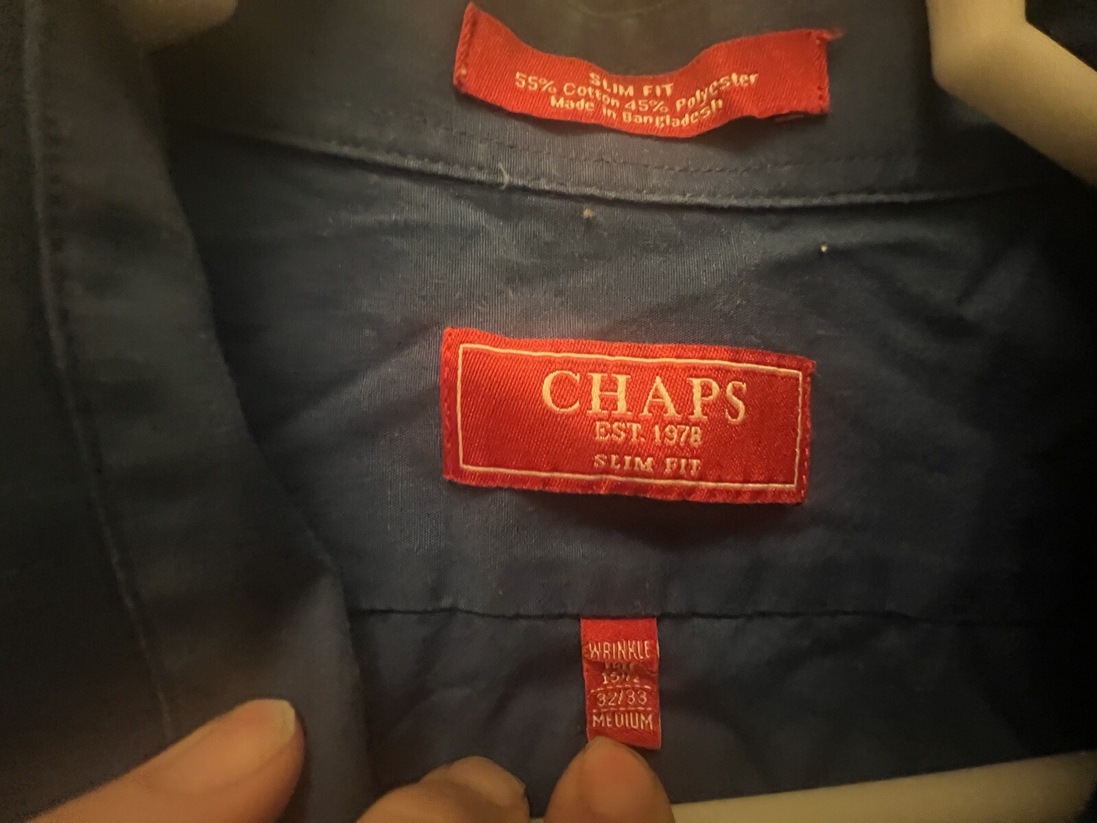 Chaps Medium Slim Fit Button Down Long Sleeve - image 3