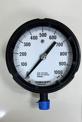 Ashcroft Manometer - 1000 Bar Dial Type, High-Pressure Industrial Gauge