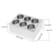 Flatware Holder Commercial Stainless Steel Cylinder Flatware Restaurant 6-Holes