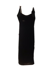 Pretty Little Thing Black Cami Dress Back Square Neck Strappy Mid Dress
