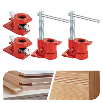 ( 2 Pack ) 1/2'' Wood Gluing Pipe Clamp Set Heavy Duty PRO Woodworking Cast Iron