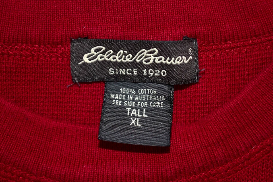 Suéter De Colección Eddie Bauer Talla L Años 80 90 Pecho Rayas LS Tejido Cuello Redondo Grunge Foto 4 de 4