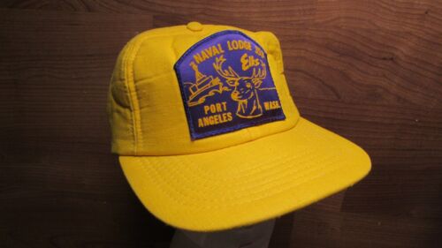 De colección Años 80 Naval Elks Lodge 353 Port Angeles Parche Snapback Gorra Dorada - Imagen 2 de 6