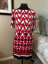 Eliza J Geometric Print Shift Dress Size 4P