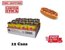 Wienerschnitzel Chili Sauce Secret Recipe with Meat 12 cans Great on Hot Dogs