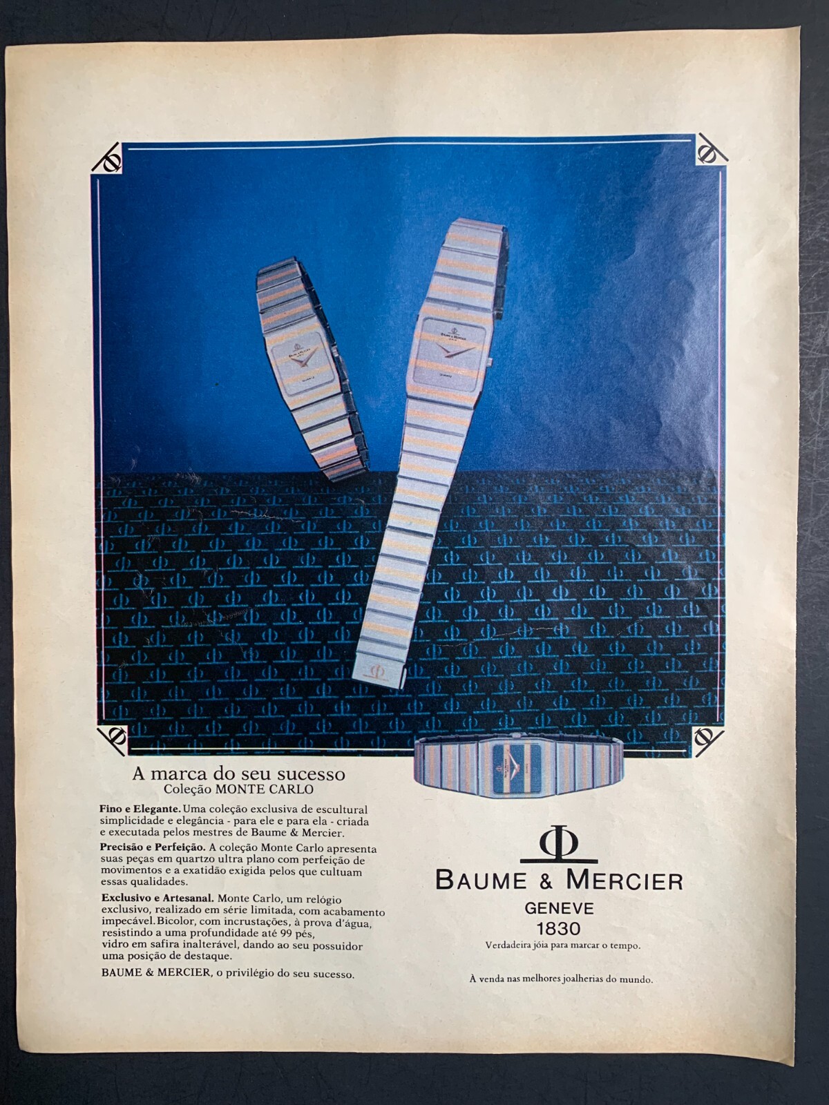 Ювелирные изделия Print Ad 1983 Baume