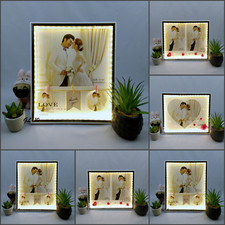 LED Photo Frame Picture Frame Mirrored Love Photograph Frame Gift for Her Him