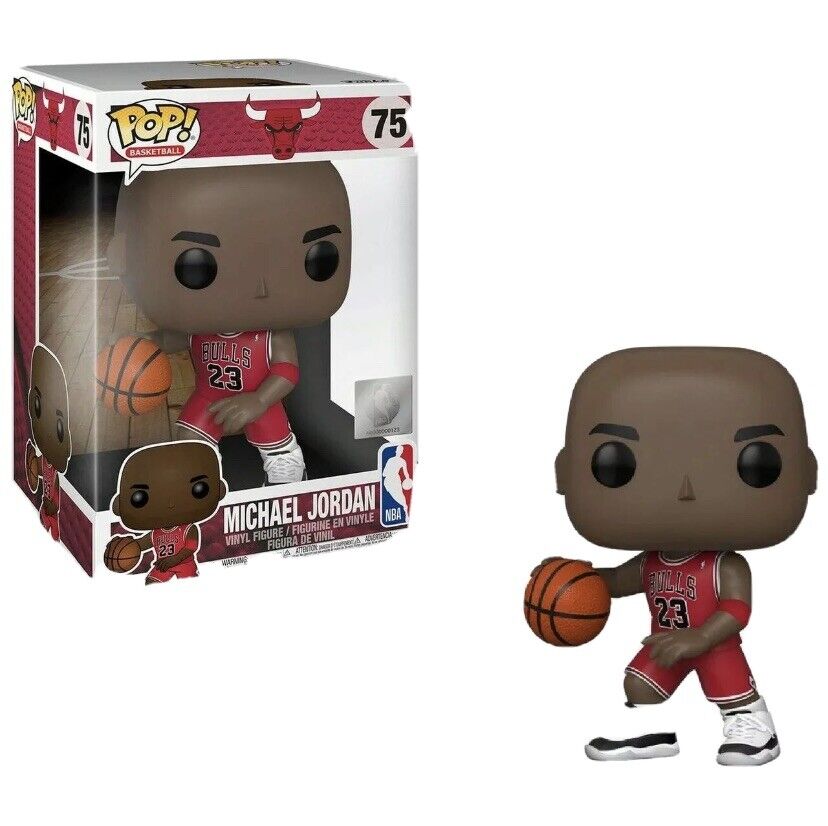 NEW SEALED JUMBO 10 Funko Pop Figure Michael Jordan #75 Bulls Red Jersey  KOBE