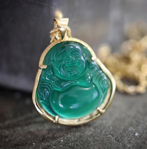 Jade Buddha Chain Necklace Set 