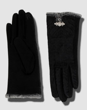  35 Pia Rossini Women's Black Zelia Gloves One Size