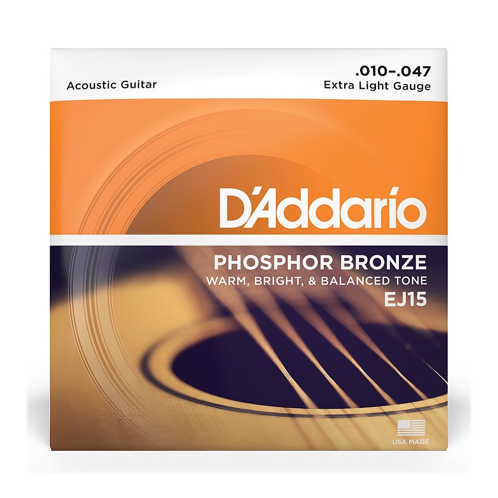 D'Addario Phosphor Bronze Acoustic Guitar Strings (.010 - .047)