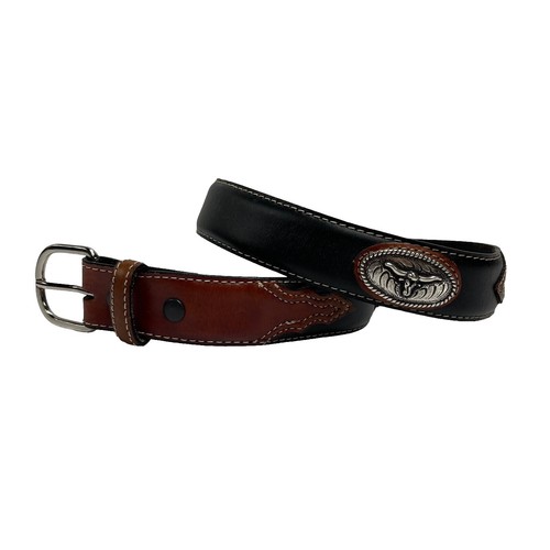 Nocona Men's Work Belt - Black Double Hole Leather Belt With Silver Buckle, HD Extreme Collection - View #12
