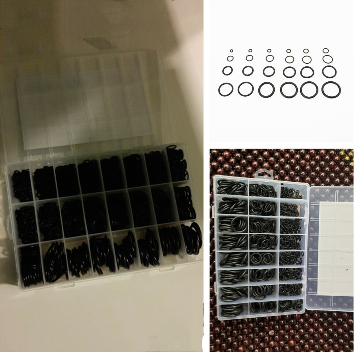 1200x Black Rubber O Ring Seal Assortment Kit For Auto Car A/C Air Conditioning