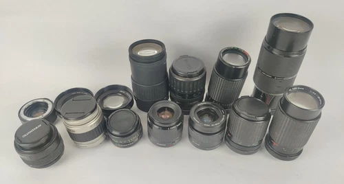 *UNTESTED*  Assorted Vintage Camera Lens Lot - Canon Pentax Bower TOU/FIVE