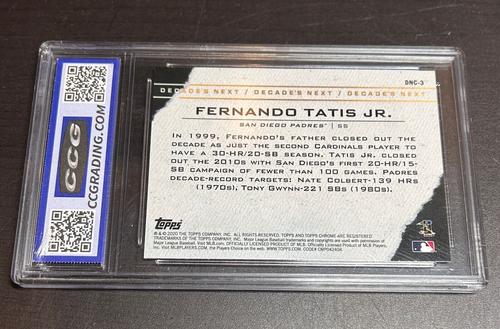 CGC 10 Fernando Tatis Jr. 2020 Topps Chrome Decade's Next GEM MINT Padres - Picture 2 of 2