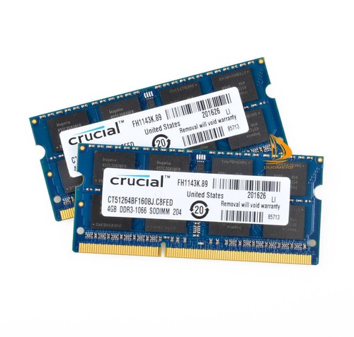 4PCS Crucial 4GB 2RX8 PC3-8500S DDR3 1066Mhz SODIMM Laptop Memory RAM 204Pin&__ - Picture 8 of 14