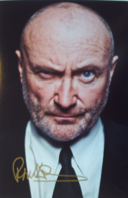 Phil Collins Orig. autograph large photo 20x30