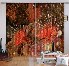 3D Sea Red Stick Fish ZHUA265 Photo Curtain Window Blockout Fabric Amy 2023