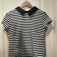Cameo Rose -Size UK 10 - Slim Stripey Black & White - Eye Catching Short Dress