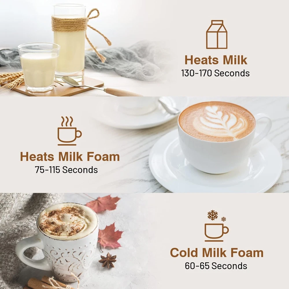 Milk Frother, Foam Maker, Automatic Electric Milk Steamer, 250Ml Hot/Cold, Black