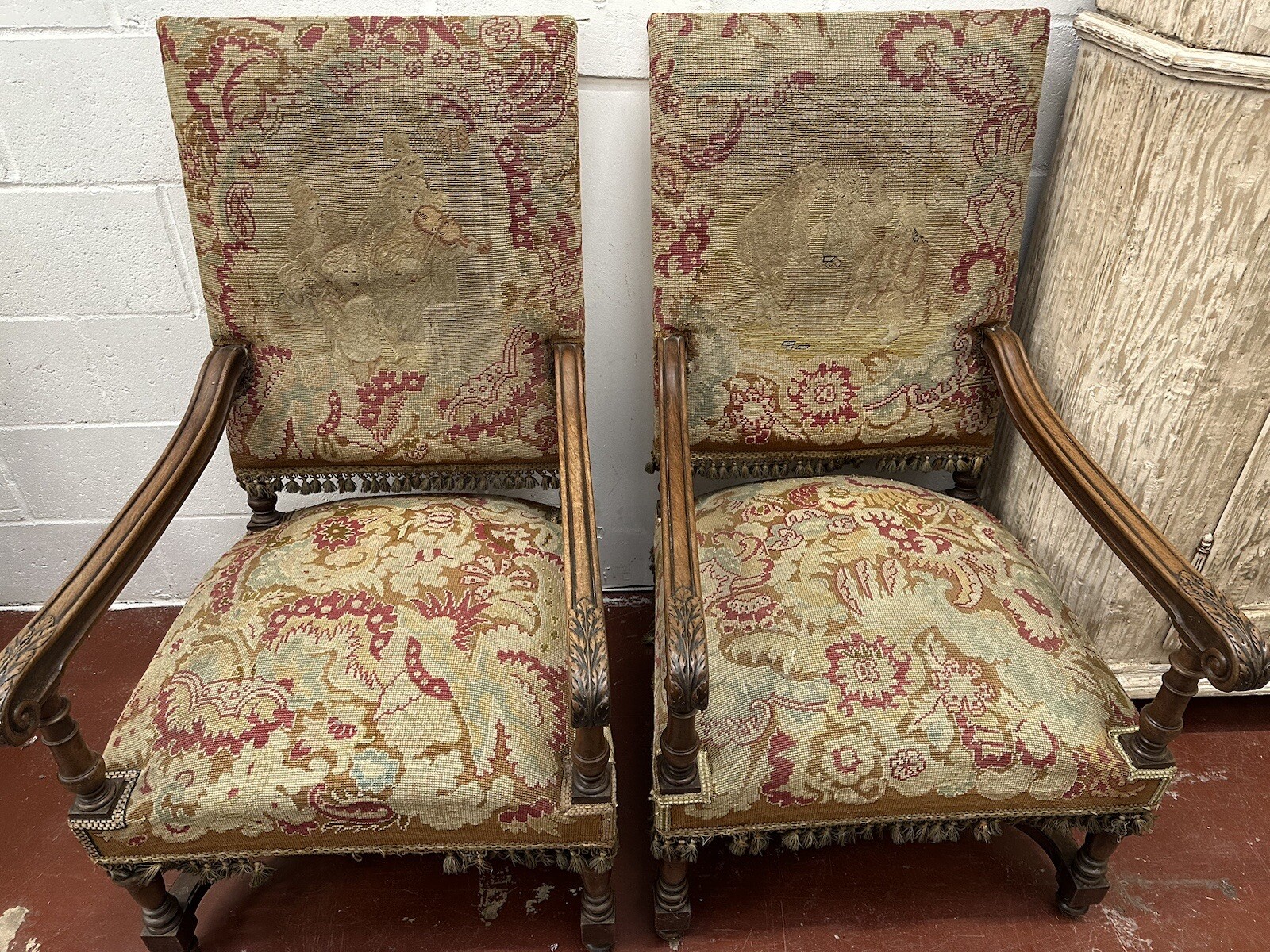 pair of antique armchairs eBay