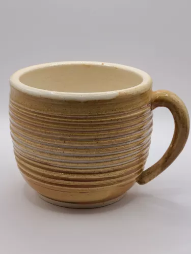 Large Art Studio Pottery Mug Soup Bowl Signed