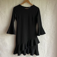 Lulus Sensational Statement Black Ruffled Bodycon Dress Womens Size Small S