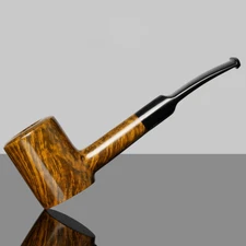 MUXIANG Briar Poker Tobacco Pipe Handmade Smooth Freehand Pipe Resin Saddle Stem