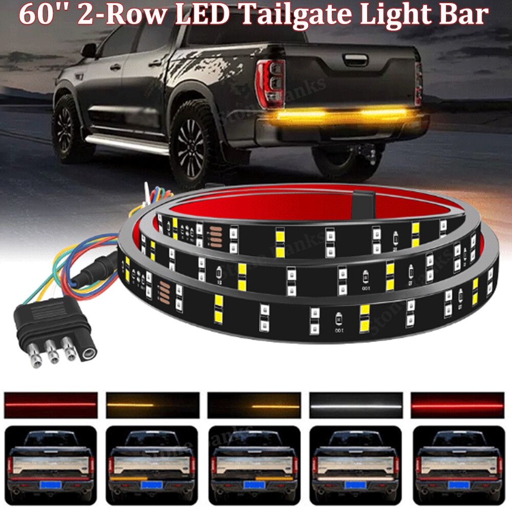 60'' 2-Row 256 LED Truck Strip Tailgate Turn Signal Brake Tail Reverse Light Bar