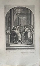 ENGRAVING 10 VIE DE SAINT BRUNO EUSTACHE LE SUEUR GRAVE BY FRANCOIS CHAVUEAU 1660