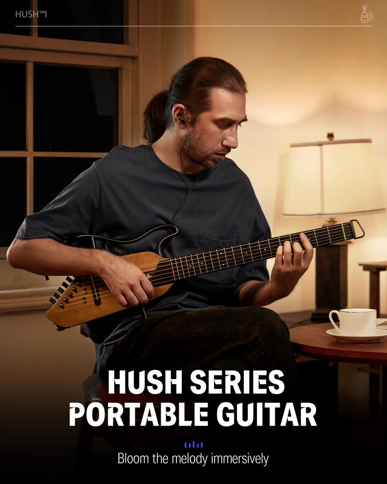 Donner HUSH™ I Travel Acoustic Electric Guitar Headless Pratice Perform Refurb - Image 2 of 4