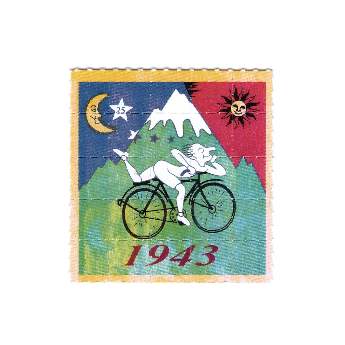 ブロッターアート マグネット アルバート・ホフマン「自転車の日」伝統図版 ブロッターアート マグネット アルバート・ホフマン「自転車の日