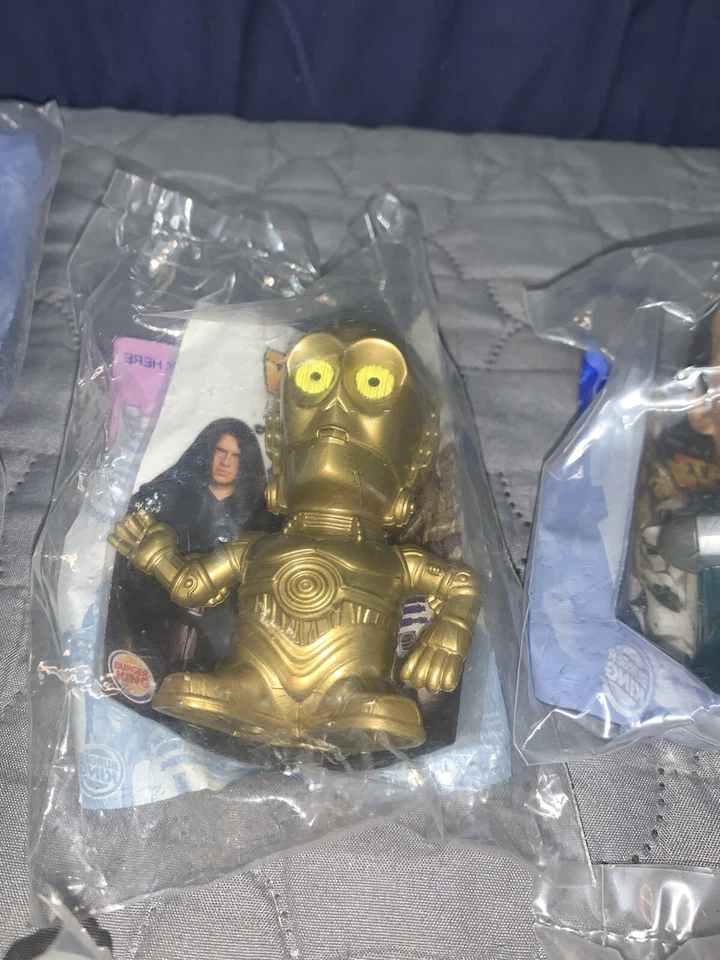 大号全新星球大战玩具 12 件密封星球大战 2005 BK 儿童套装罕见 C-3PO+ — 第 3/4 张图片