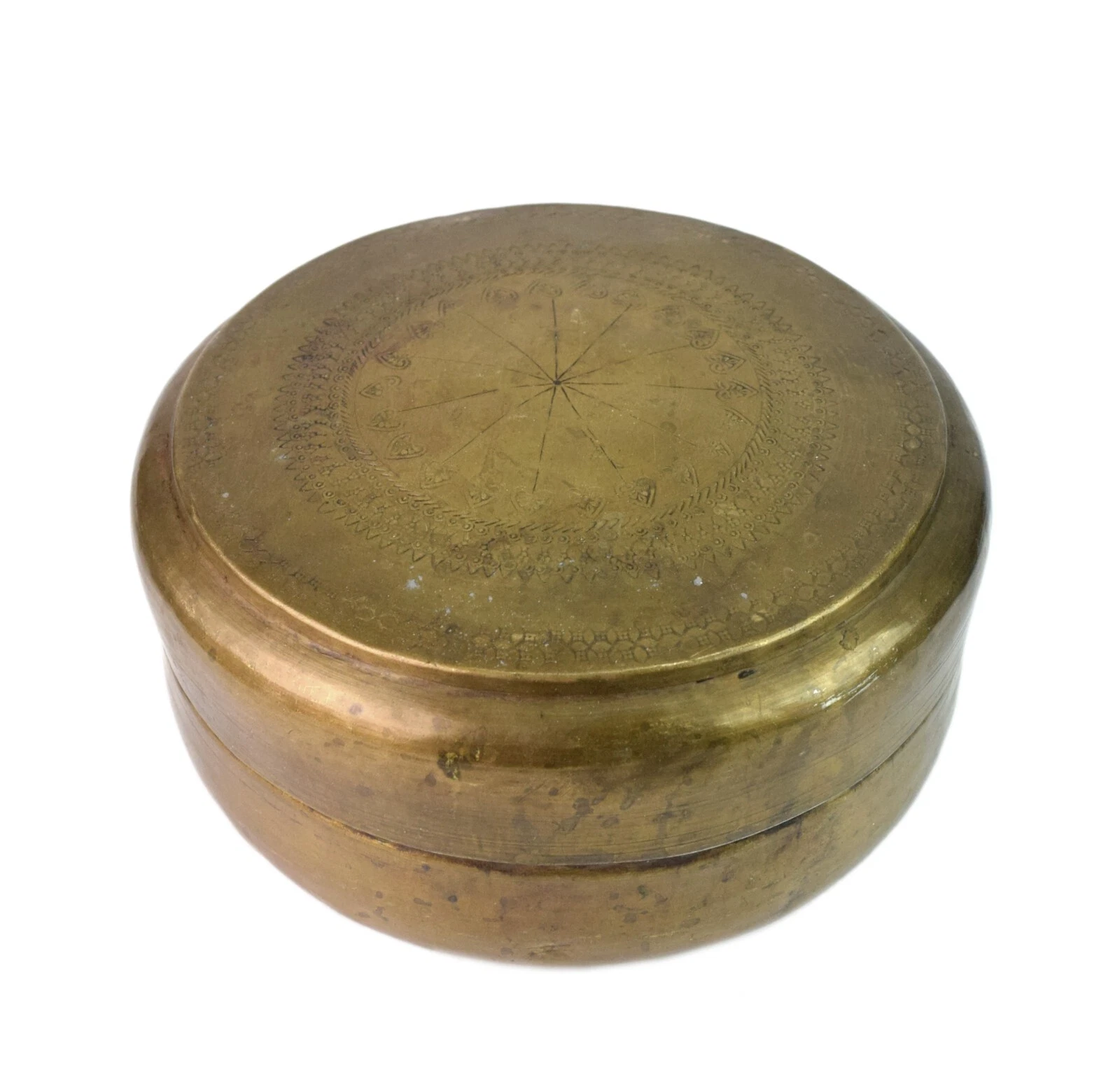 Old Indian Beautiful Handcrafted Flower Design Chapatti Box Roti Dabba. G66-1140
