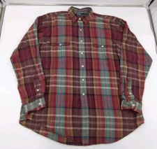 Vintage Ralph Lauren Men's Long Sleeve Plaid Button-Up Shirt Men's Size XL 90s
