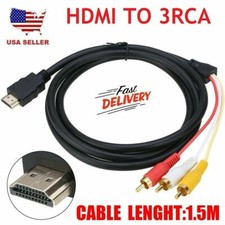 For TV HDTV 1080P HDMI Male to 3 RCA Male Video TV Audio Cable Cord Adapter Wire