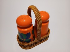 Vintage Salz- & Pfefferstreuer-Set, 70er Jahre, Orange, EMJA Germany