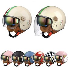 Casco Moto 3/4 Vintage Retro per Uomo e Donna Scooter Vespa Special Edition