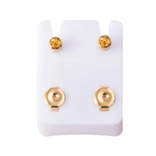 Gem Earrings Ear Studs Stud Piercings Surgical Steel Pair Silver Rose Gold UK